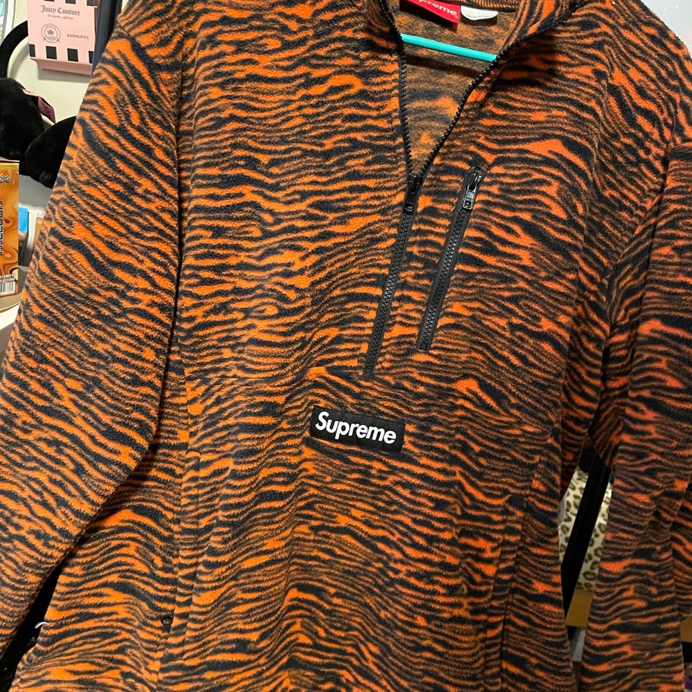 Supreme Men's Orange and Black Sweater